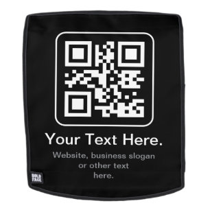 Mochila Código QR escaneable moderno Negro, blanco y gri