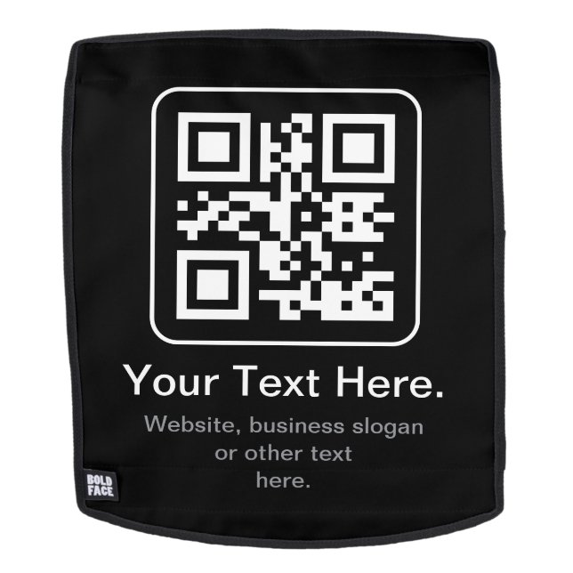 Mochila Código QR escaneable moderno | Negro, blanco y gri (Cara extraíble)