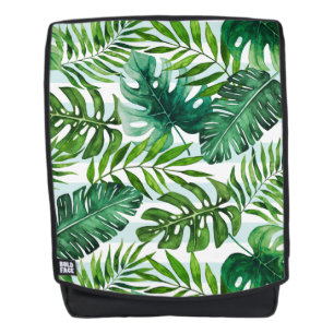 Mochila Color de agua tropical Monstera Palm hojas patrón