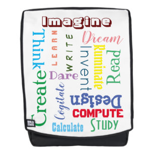 Mochila Coloridas palabras inspiradoras estudiantes