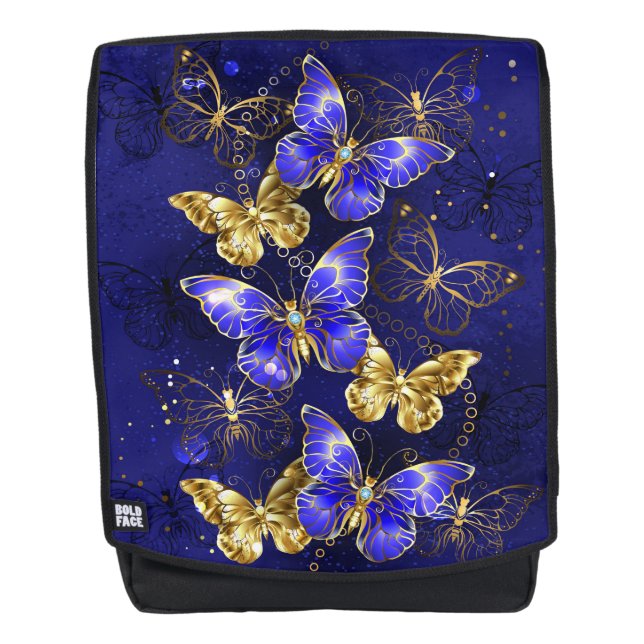 Mochila Composición con mariposas de zafiro (Anverso)