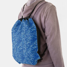 Mochila con cordón de patrón de escama de zafiro