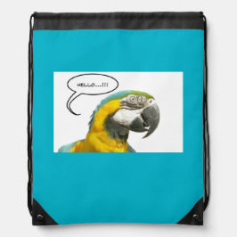 Mochila Con Cordones Funny Talking Parrot Face Drawstring Backpack