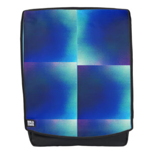 Mochila con diseño azul y turquesa