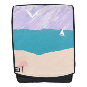 Mochila con diseño de playa y océano