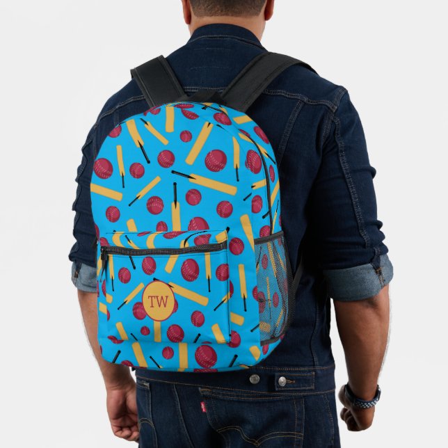 Mochila con estampado de bates y bolas para jugado (Insitu (Modelo))