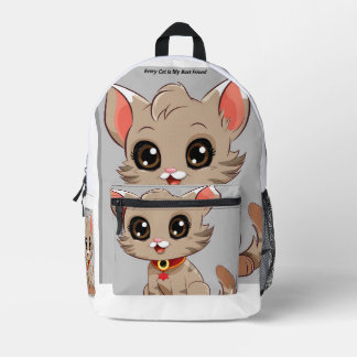 Mochila con la mochila impresa con imágenes de gat