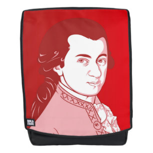 Mochila con Mozart - estilo Personalizado en rojo