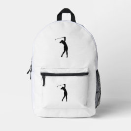 Mochila con silueta impresa de golf para escuela o