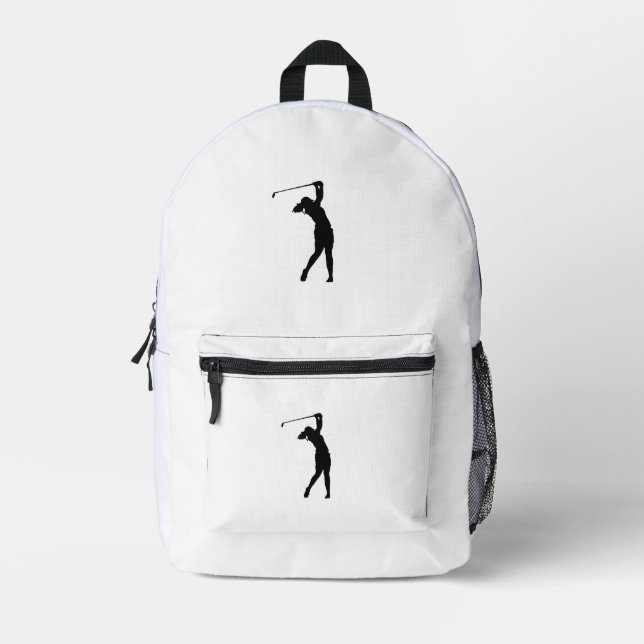 Mochila con silueta impresa de golf para escuela o (Anverso)