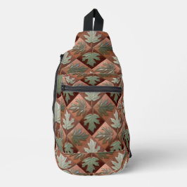 Mochila con un patrón de mosaico de hojas de arce
