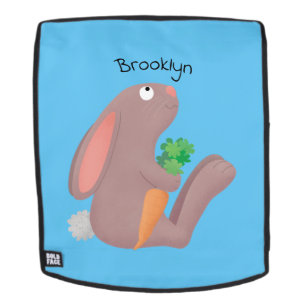 Mochila Conejo lindo con personalizado de zanahoria sentad
