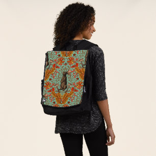 Mochila Conejo otoñal sobre verde claro