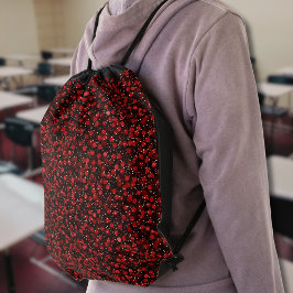 Mochila Confeti Rojo Elegante sobre Estilo de Brillo Negro