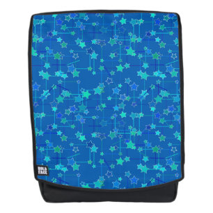 Mochila Constelación abstracta de estrellas, azul cobalto