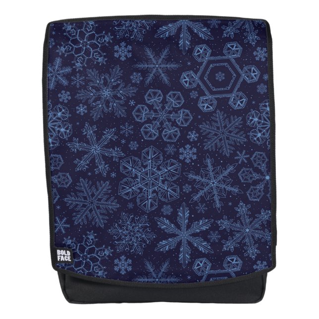 Mochila Copos de nieve azules (Anverso)