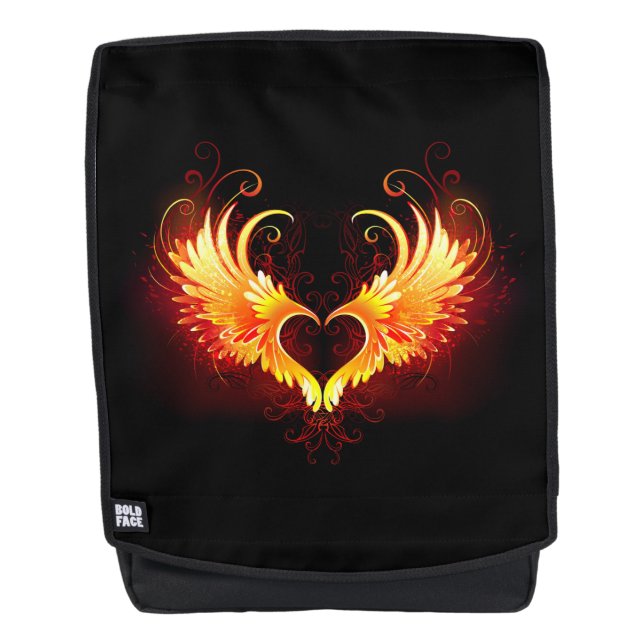 Mochila Corazón de Fuego Ángel con Alas (Anverso)