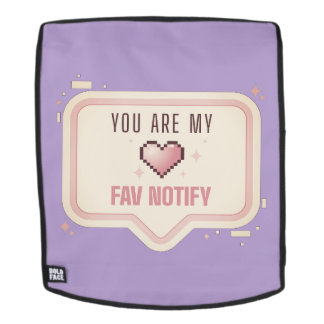 Mochila Corazón de píxel Kawaii "Eres mi notificación favo