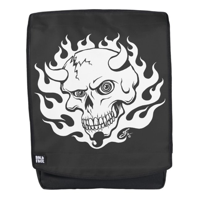 Mochila Cráneo de Demon en llamas (Anverso)