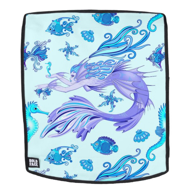 Mochila Creatividad de hadas púrpura de Sirena (Cara extraíble)