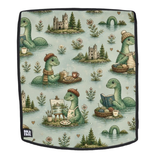 Mochila Criptídeos Acogedores Nessie Monstruo del Lago Nes (Cara extraíble)