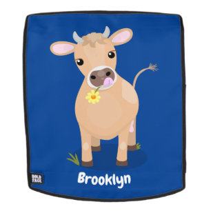 Mochila Cuidada jersey feliz vaca y personalizado de flore