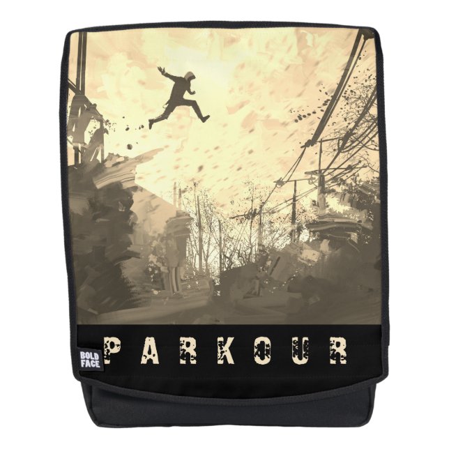 Mochila Curso de Obstáculos Urbanos Parkour Sepia moderna (Anverso)
