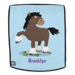 Mochila Cute Clydesdale personalizado de caballo ilustraci