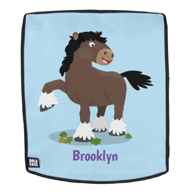 Mochila Cute Clydesdale personalizado de caballo ilustraci (Cara extraíble)