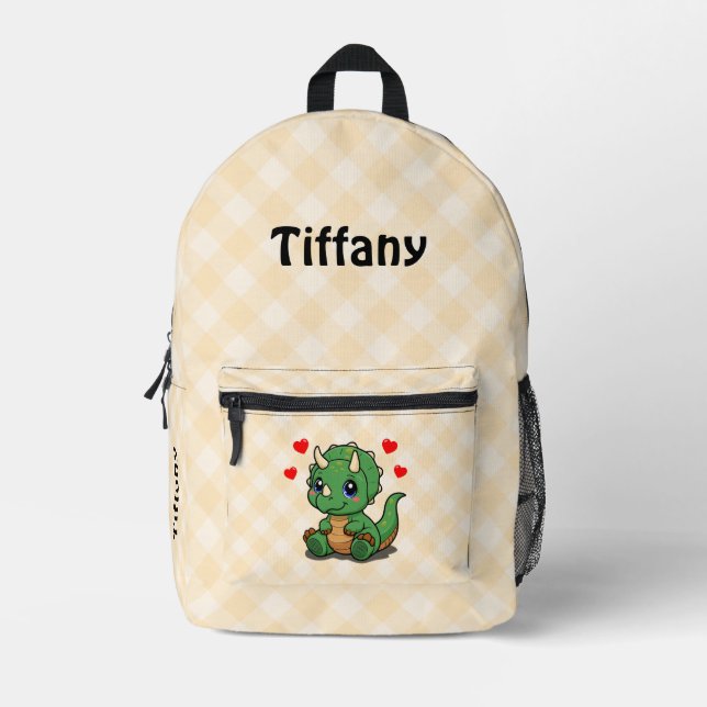 Mochila Cute Dinosaur Kids - Añadir nombre (Anverso)