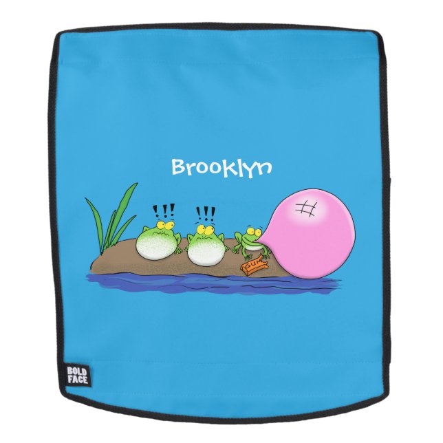 Mochila Cute funny frogs bubblegum cartoon illustration (Cara extraíble)