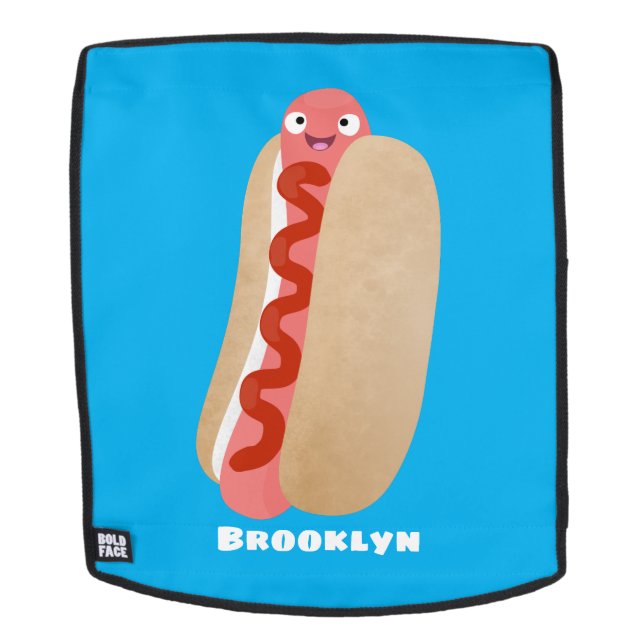 Mochila Cute funny hot dog Weiner cartoon (Cara extraíble)