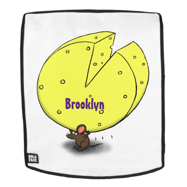 Mochila Cute mouse with cheese cartoon illustration (Cara extraíble)