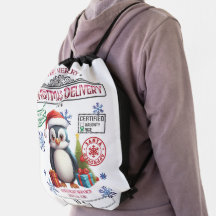 Cute pingüino especial de entrega navideña persona
