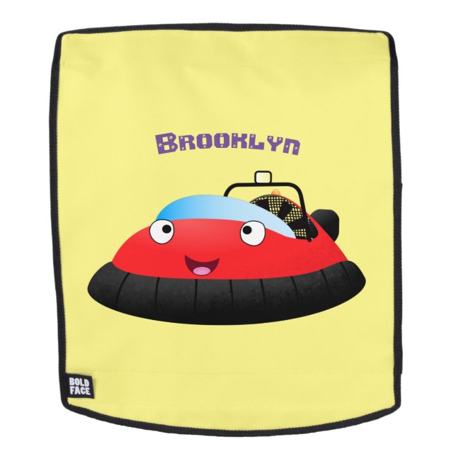 Mochila Cute red happy hovercraft cartoon (Cara extraíble)