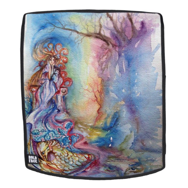 Mochila DAMA DEL LAGO Fantasía Azul Rosa (Cara extraíble)