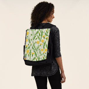 Mochila Dandelions, verde, amarillo y blanco