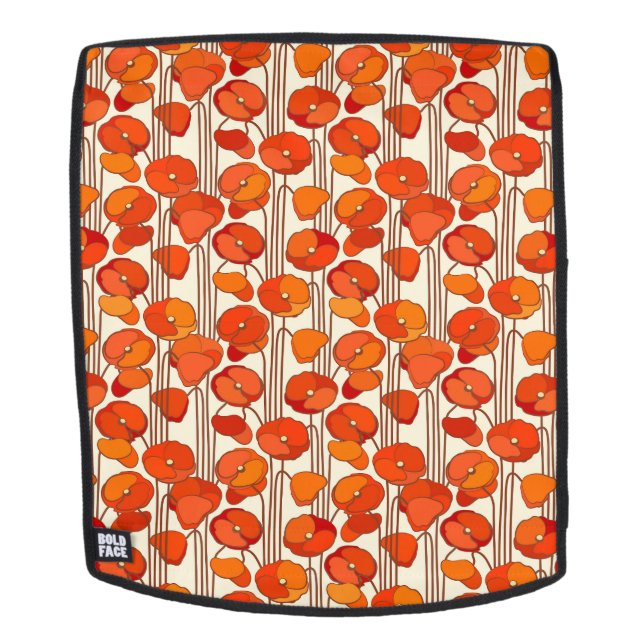 Mochila de amapolas Art Nouveau #2 Cara (Cara extraíble)