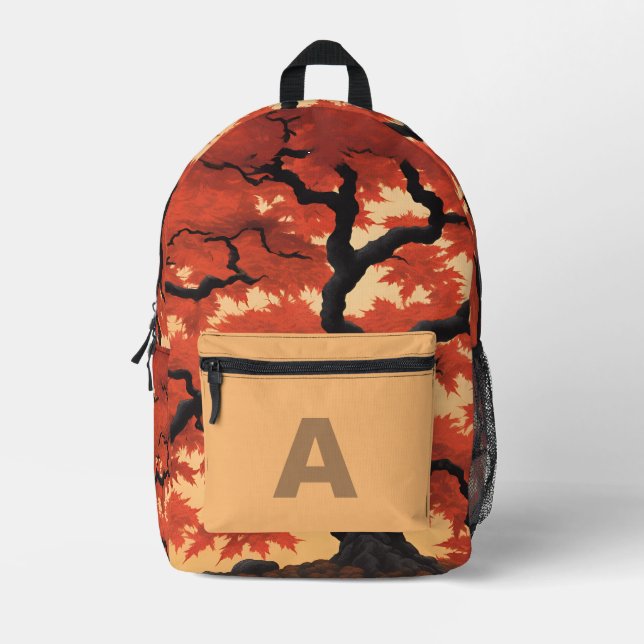 Mochila de árbol de arce monograma personalizado (Anverso)