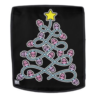 Mochila de árbol de Navidad con calaveras góticas 