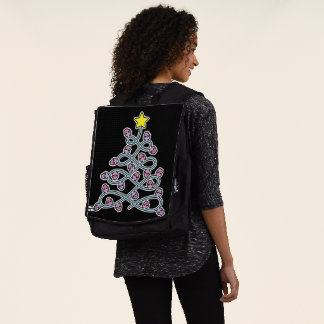 Mochila de árbol de Navidad con calaveras góticas