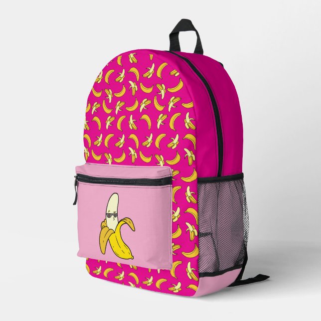 Mochila de Banana Bolsa de verano rosa caliente (Esquina derecha trasera )