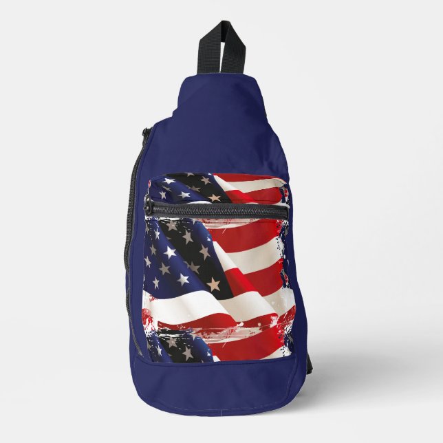 Mochila de bandera de Estados Unidos Patriótico (Anverso)