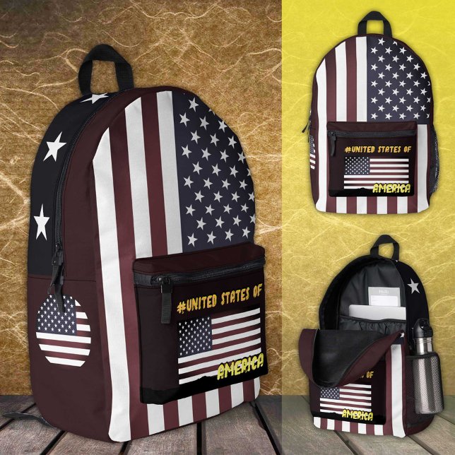 Mochila de bandera norteamericana vintage, patriót (Subido por el creador)