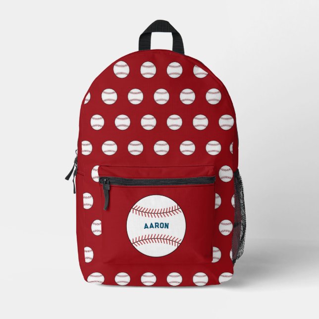 Mochila de béisbol rojo personalizada (Anverso)