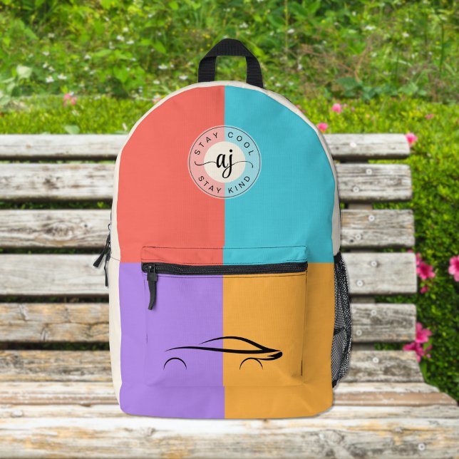 Mochila de bloques de color moderna - Manténgase e (Subido por el creador)