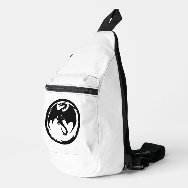 Mochila de bolso blanco Dragon negro (Esquina derecha)