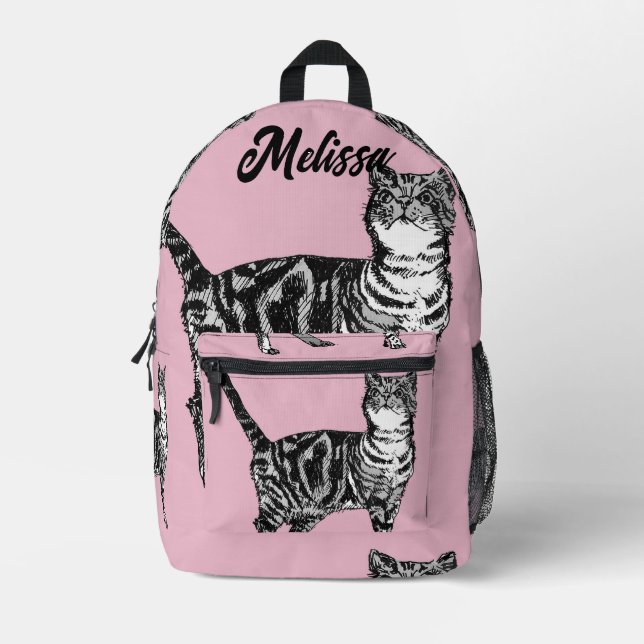 Mochila de Chicas de gatos de Pink Tabby (Anverso)