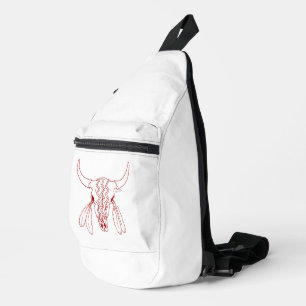 Mochila de correa blanca de baile de fantasma rojo