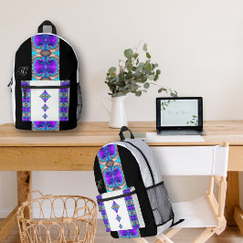 Mochila de corte de impresión simétrica fractal